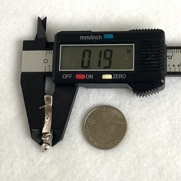 Solid Sterling Silver 925 Curved Textured Quarter Hoop Dangle Ball Post Earrings - Picture 14 of 16